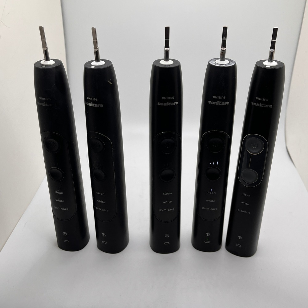 Lot of 5 Philips Sonicare Electric Toothbrush Handles HX684B Black Parts Only